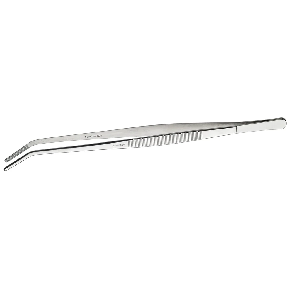 TTG-10C - Plating Tongs - Curved, 8" - Chefcoca