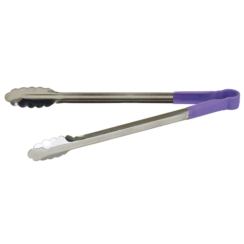 UTPH-16P - Allergen-Free Stainless Steel Utility Tongs - 16" - Chefcoca