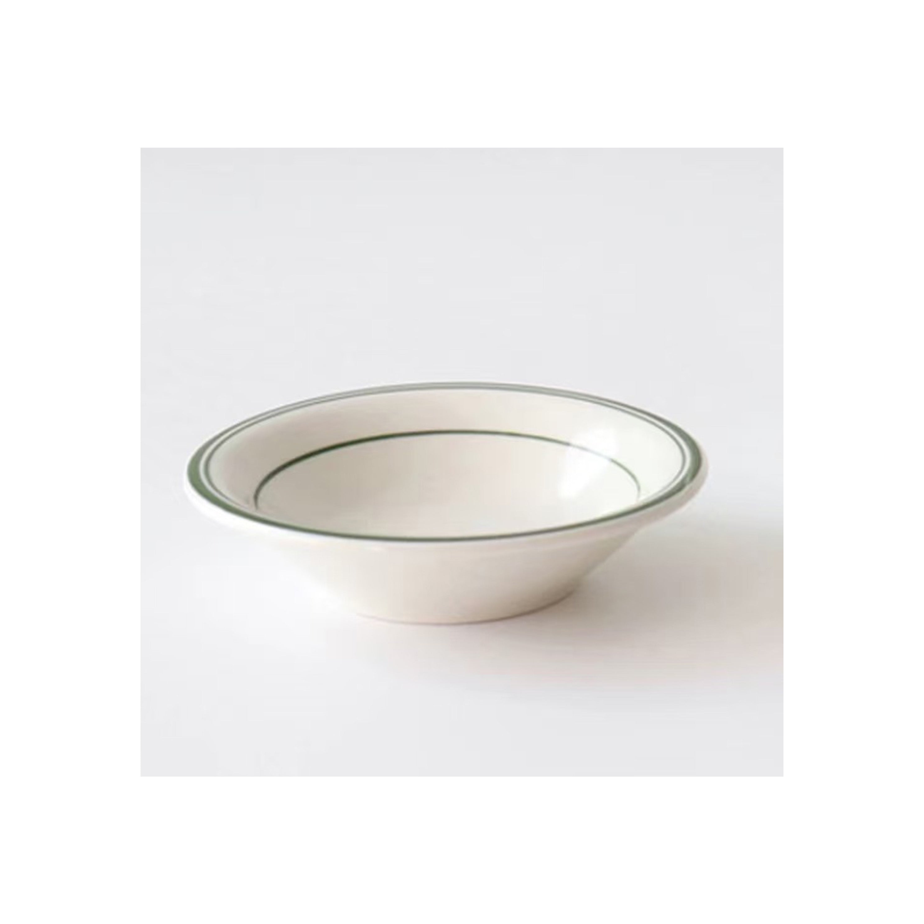 Chefco, VIC-11 Green Band Rim Soup Bowl, 4.75 oz, China, American White - Chefcoca