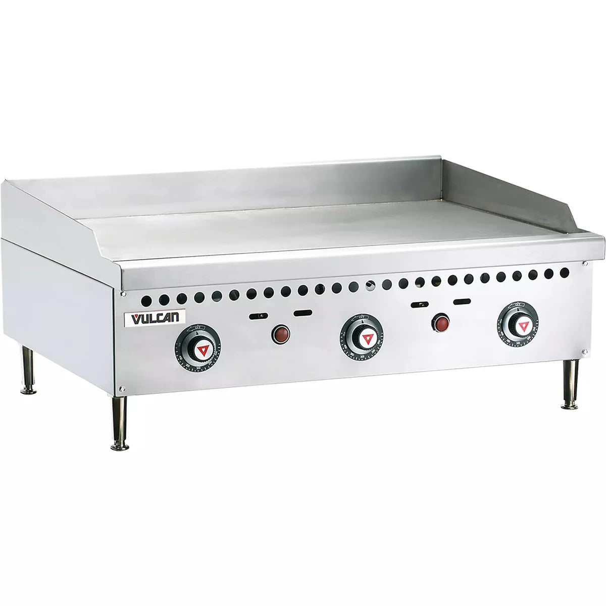 Vulcan VCRG36-T Natural Gas/Propane 36" Thermostatic Griddle + Turbo Range 36" gas connector hose - Chefcoca