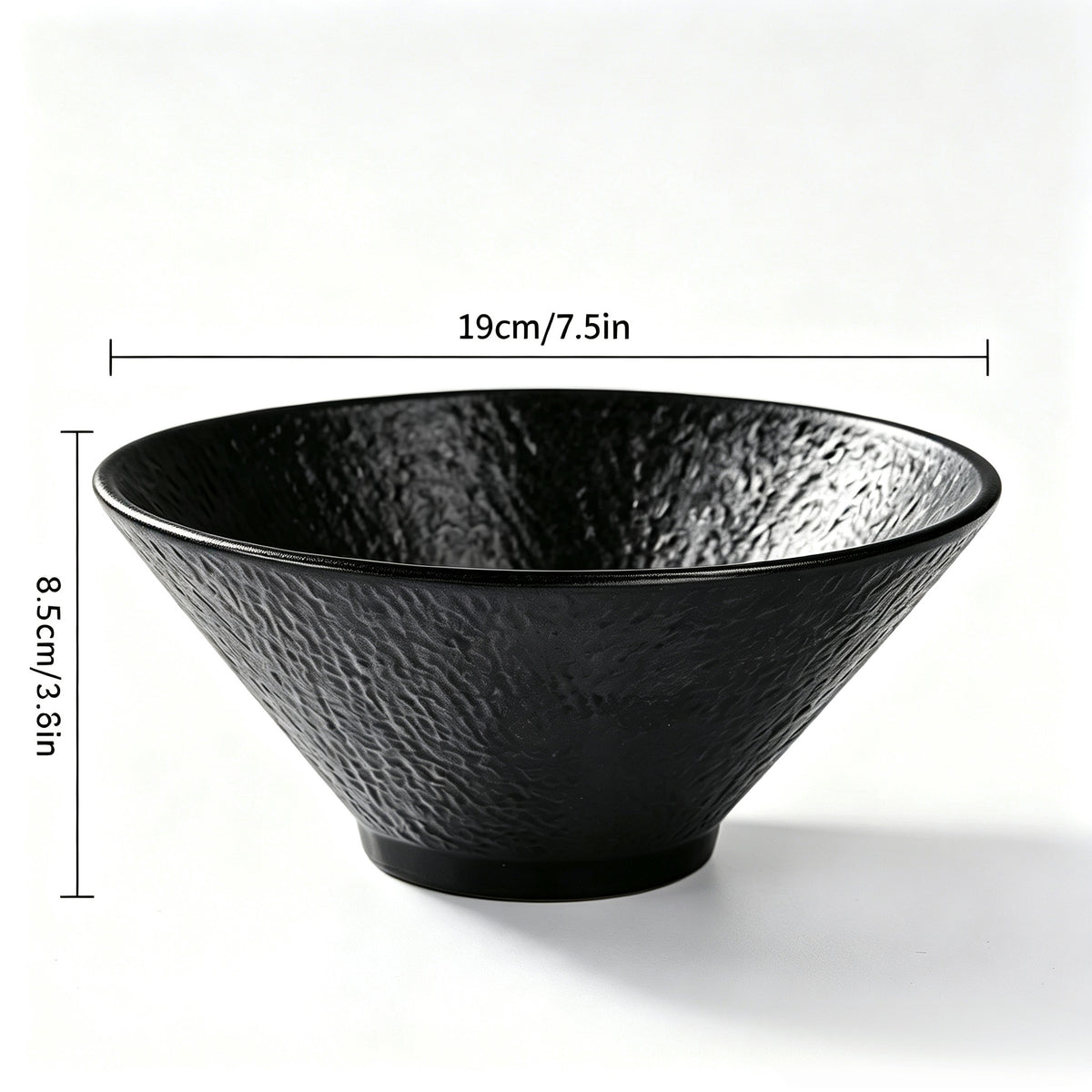 CHEFCO, W222-7.5BL, 7.5" Melamine Bowl – Black Marble Finish, 7.48"Dia x 3.35"H