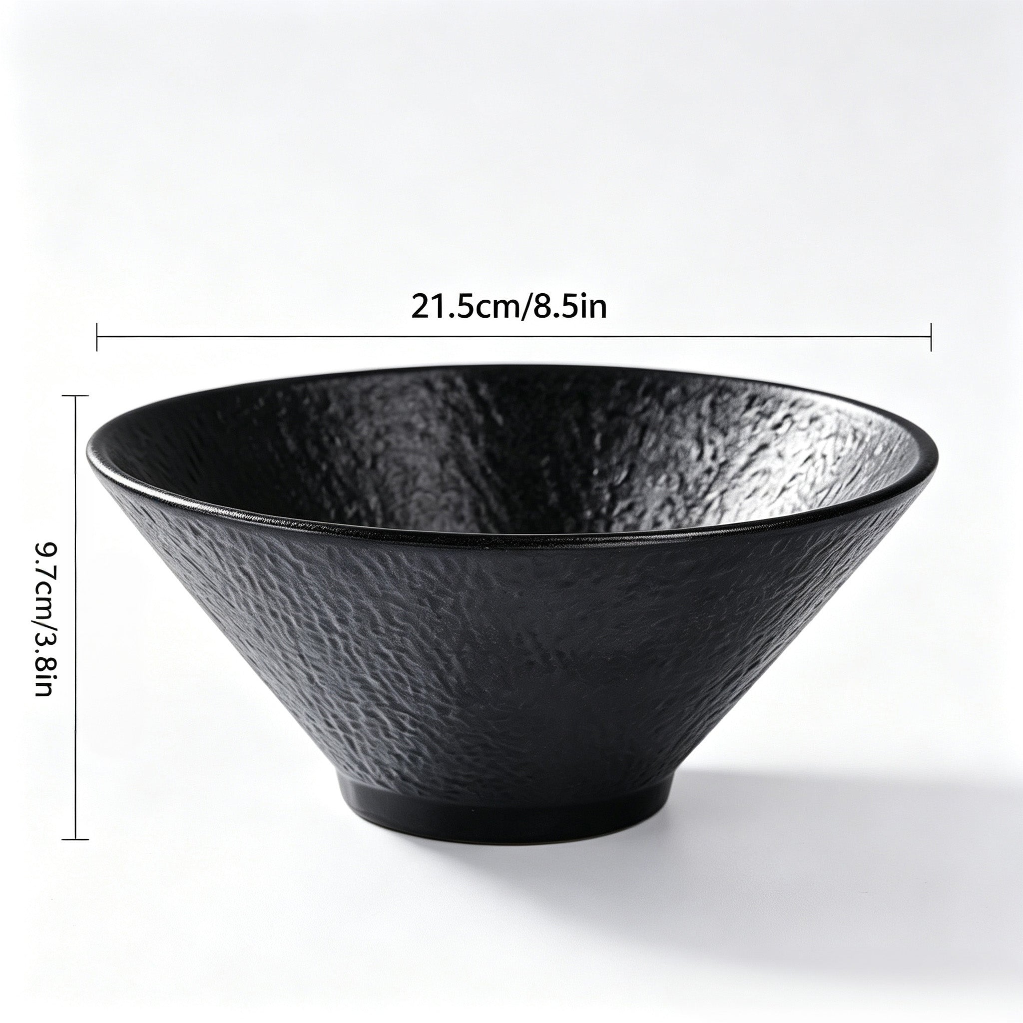 CHEFCO, W222-8.5BL, 8.5" Melamine Bowl – Black Marble Finish,8.46"Dia x 3.82"H
