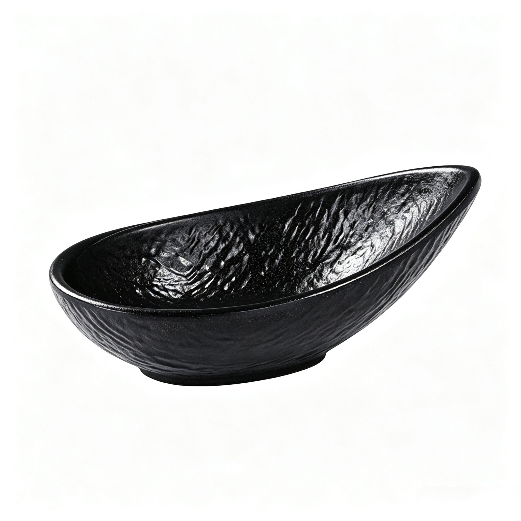 CHEFCO, W288-6BLX, 6" Melamine Dish – Black Marble Finish, 5.98" x 3.86" x 2.48"H