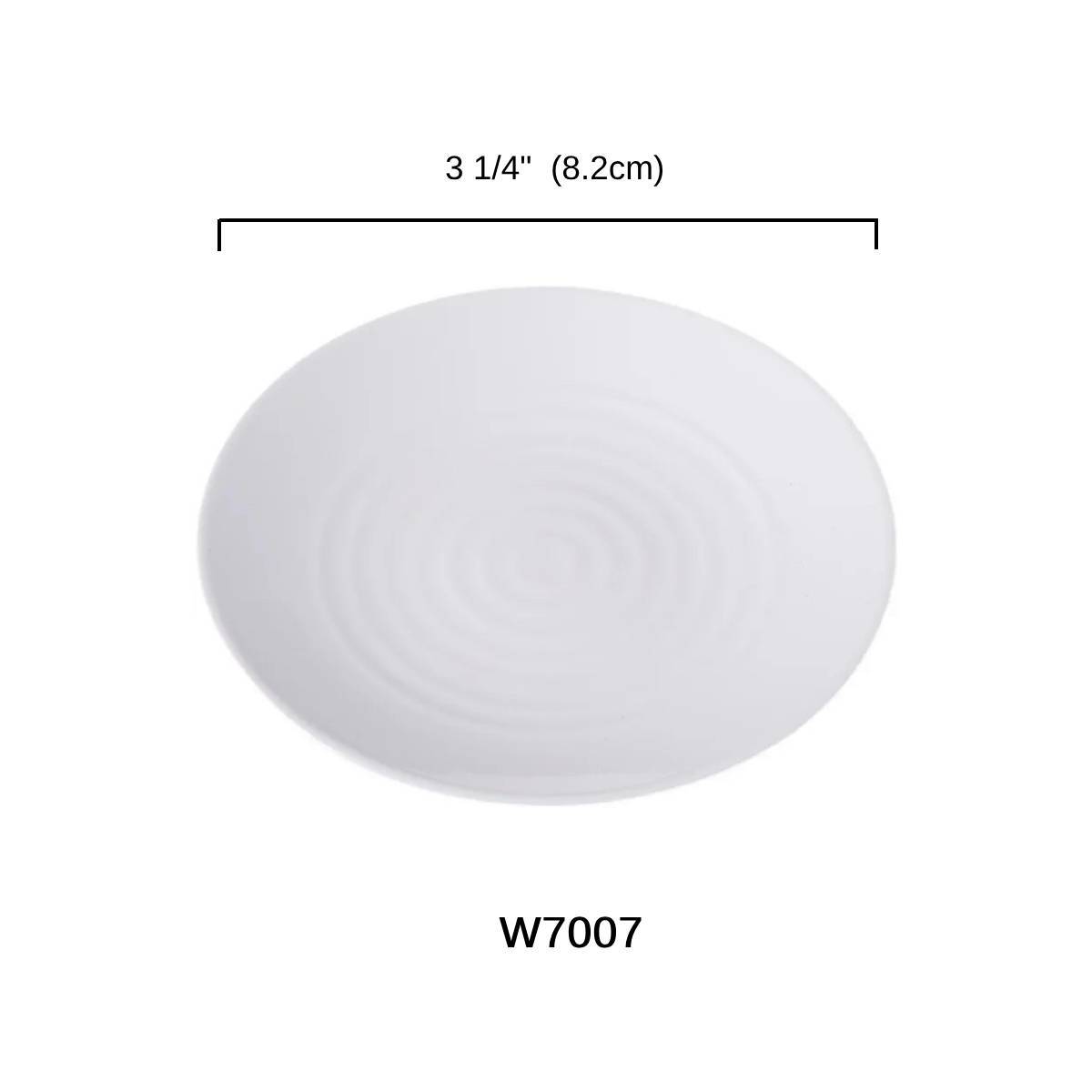 3 1/4" White Round Plate - Chefcoca