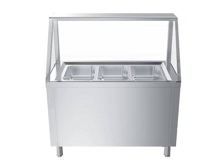 Turbo Range, WF-1200-3P, 48" Electric Hot Table with 3 Wells & Glass - Chefcoca