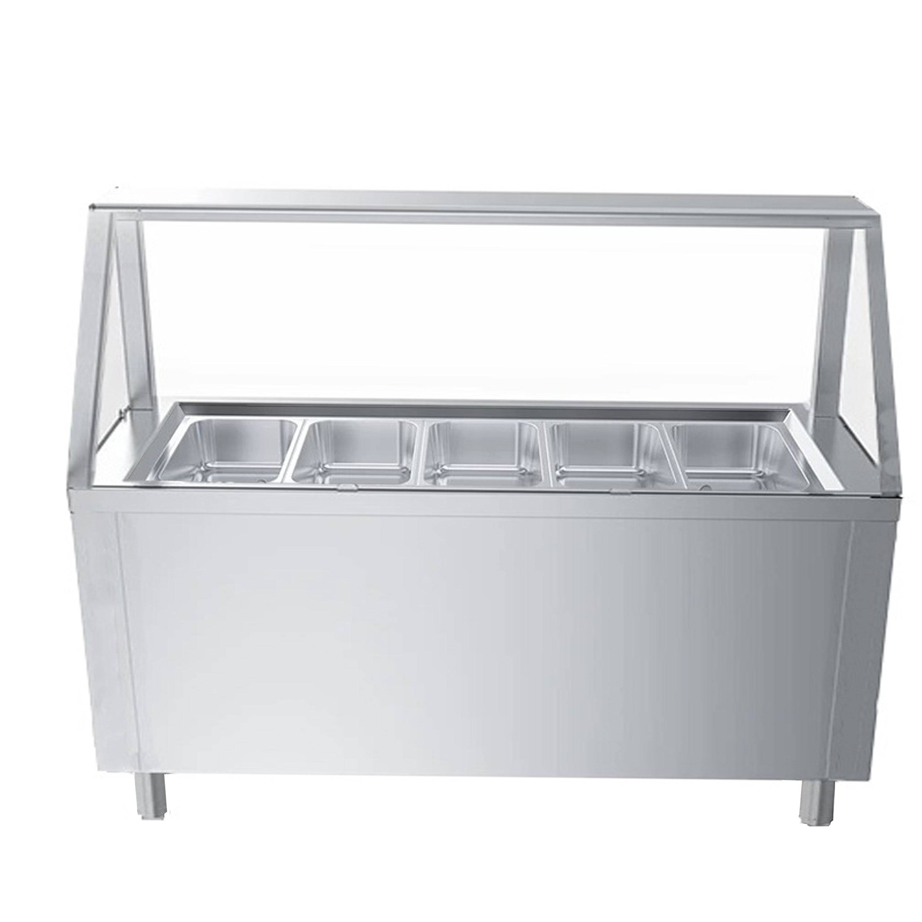 Turbo Range, WF-1900-5P, 75" Electric Hot Table with 5 Wells & Glass - Chefcoca