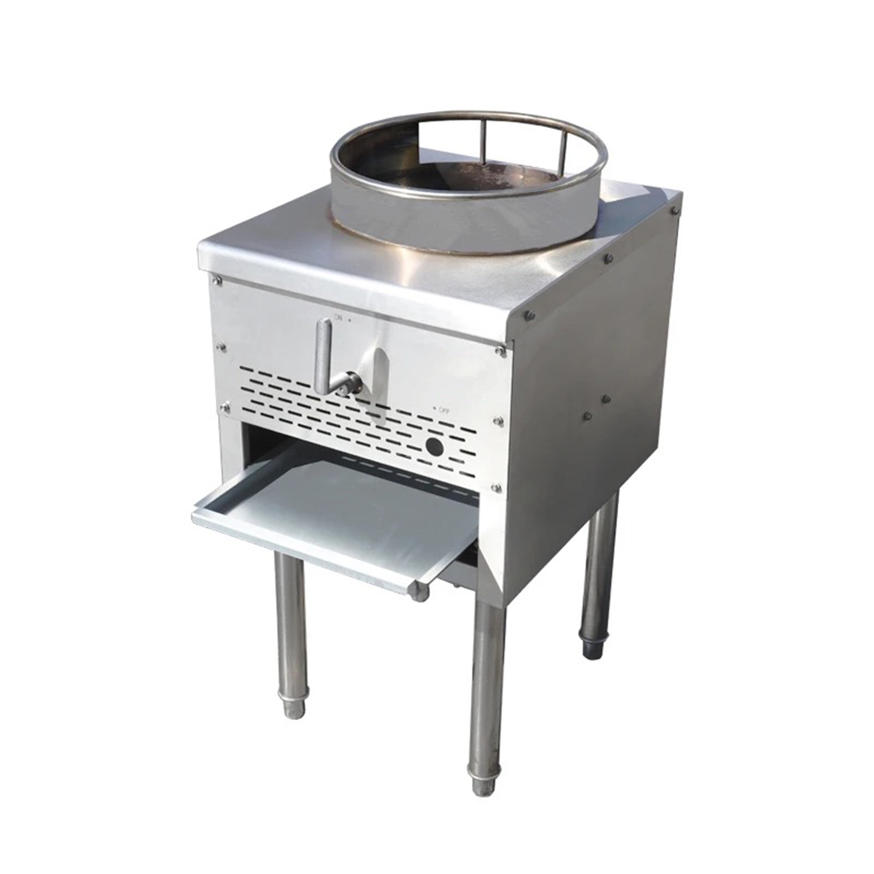 Turbo Range, Single Burner Mandarin Wok Range, Natural Gas With 16" Cast iron burner, 110,000 BTU - Chefcoca