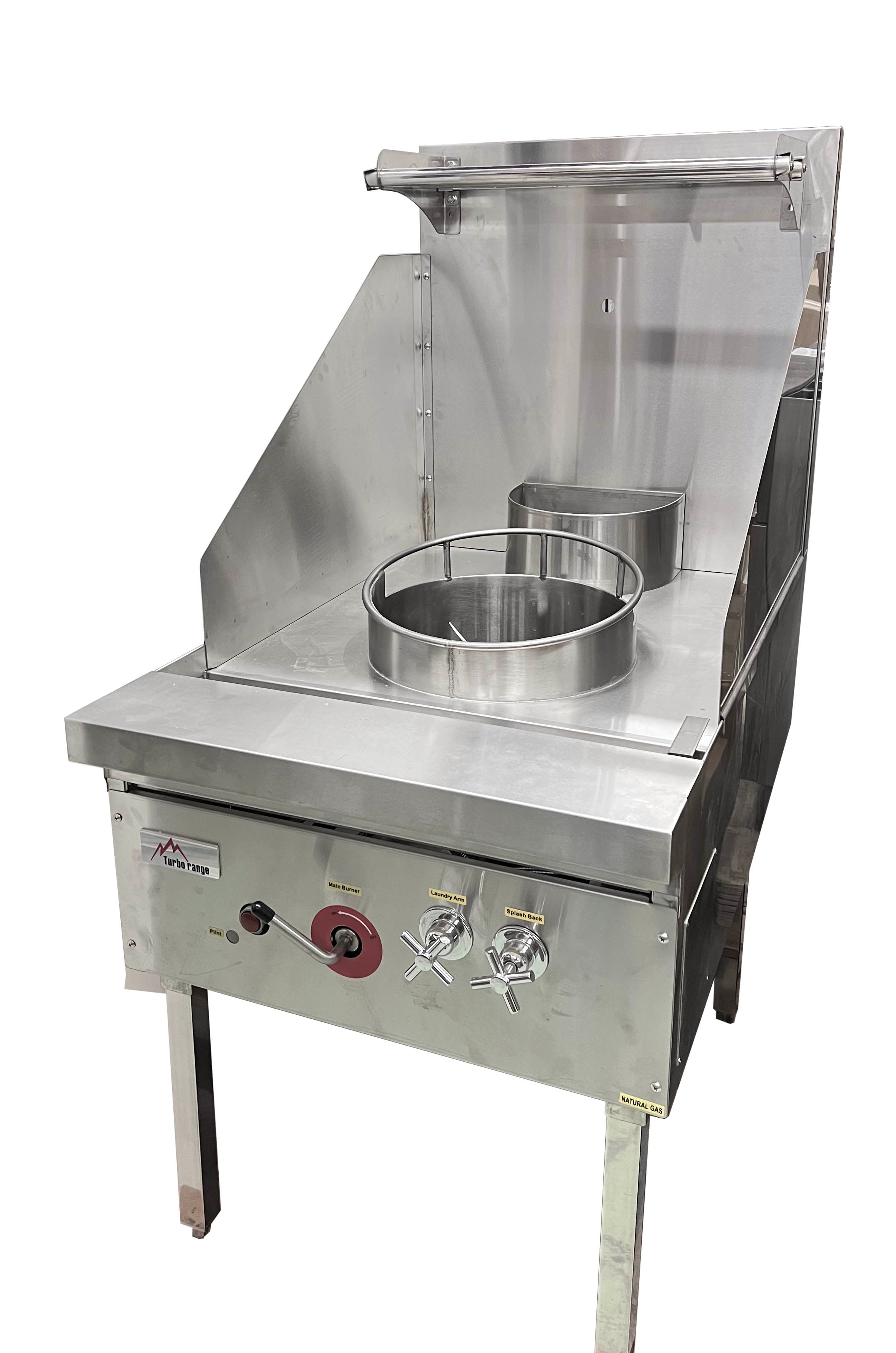 Turbo Range Single Burner Wok Range, Natural Gas 80,000 BTU/hour (26"W x 39"D x 57"H) - Chefcoca
