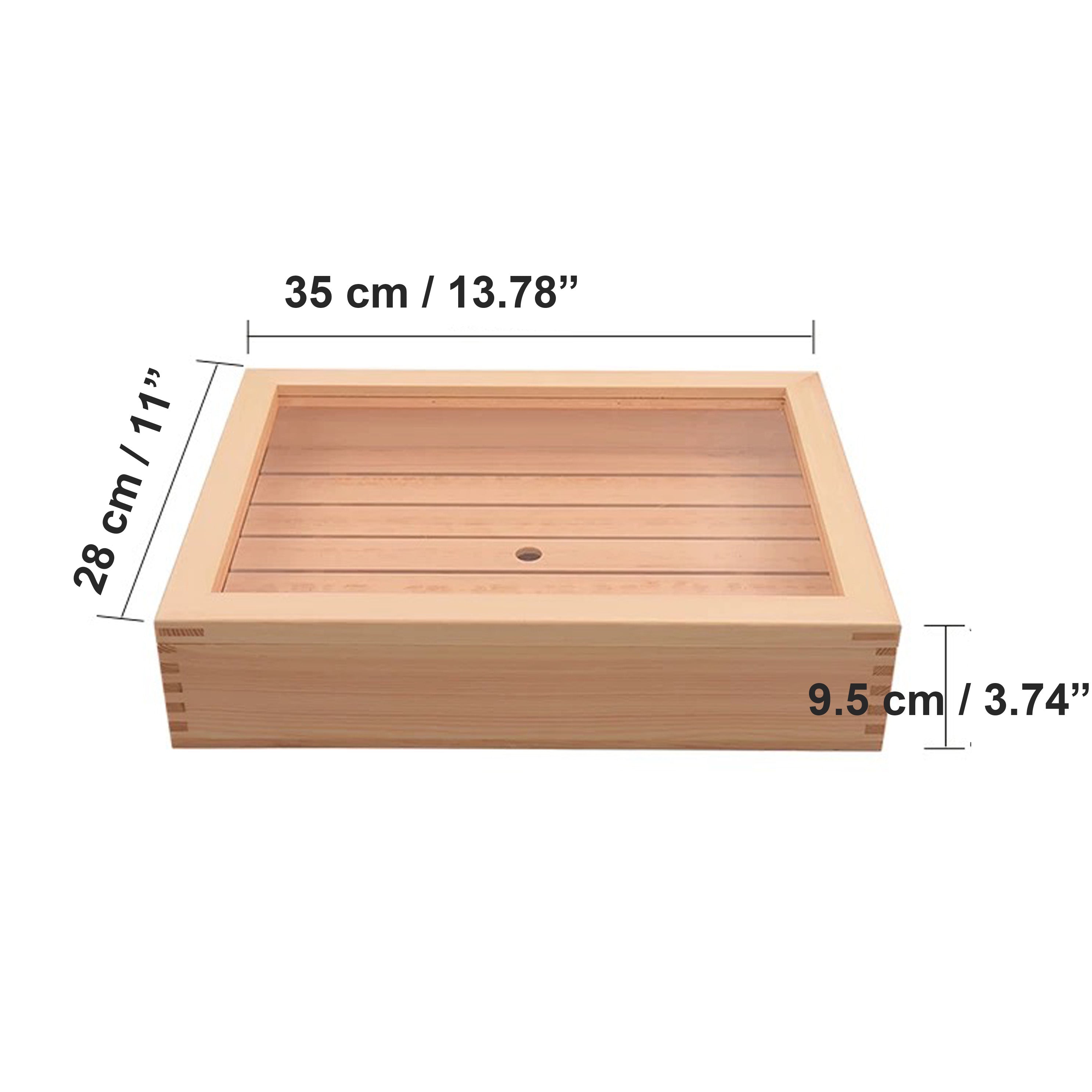 Wooden Sashimi box /Sushi neta Case with Acrylic Cover 13.78" (WSB-3528) - Chefcoca
