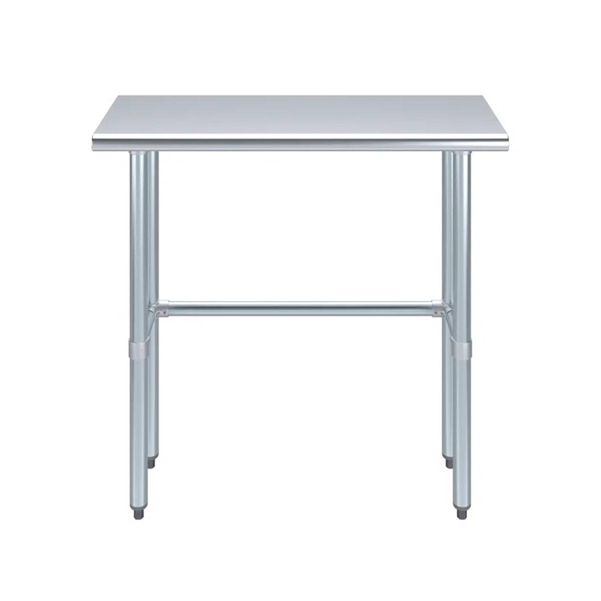14"x 30", 18 Gauge 430 Stainless Steel Work Table with open Base 34"Height - Chefcoca