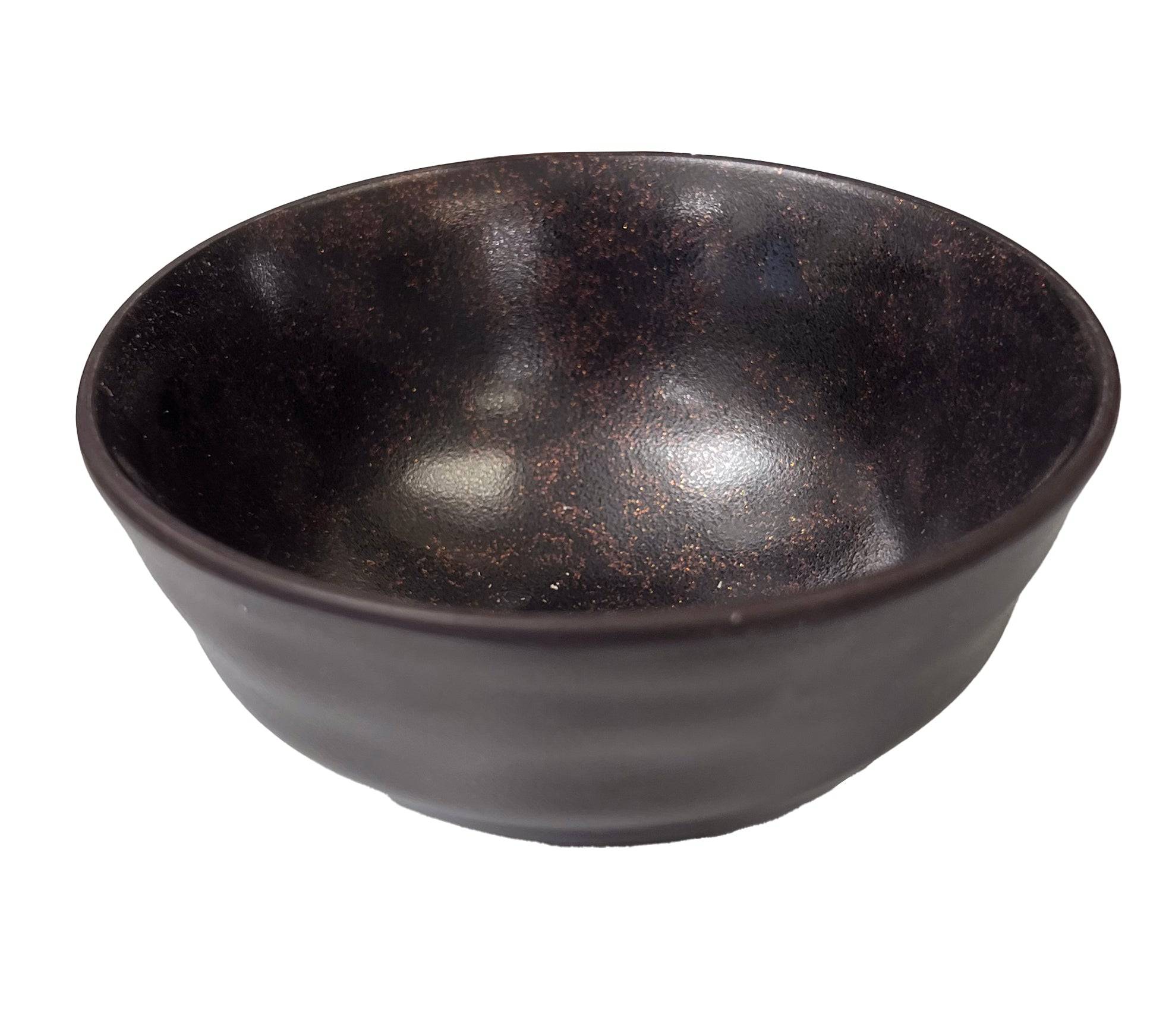 4.5" Melamine Dark Brown Round Bowl with golden dots (WXB045DB) - Chefcoca