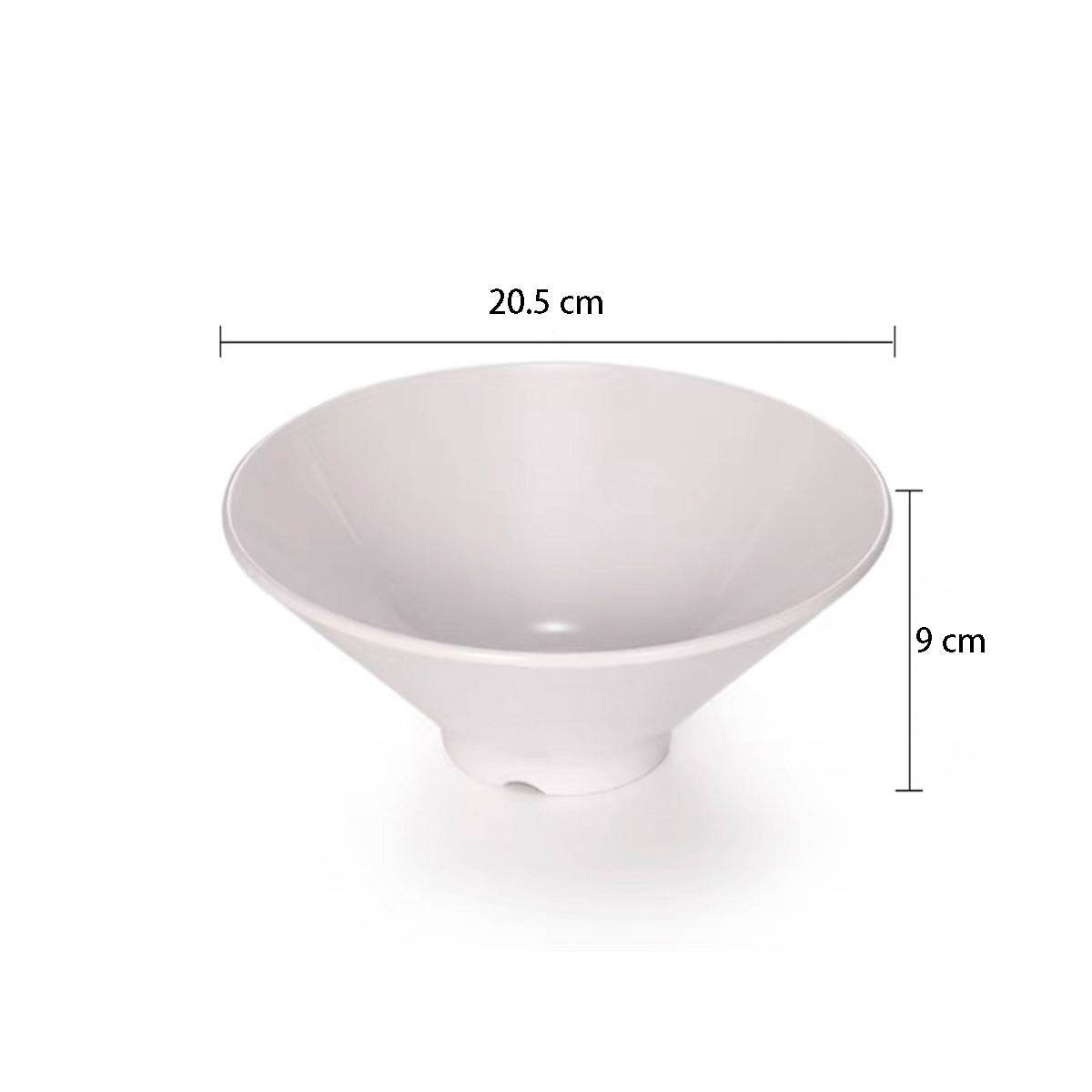 Smooth Tapered White Melamine Bowl (WY0024-8) - Chefcoca