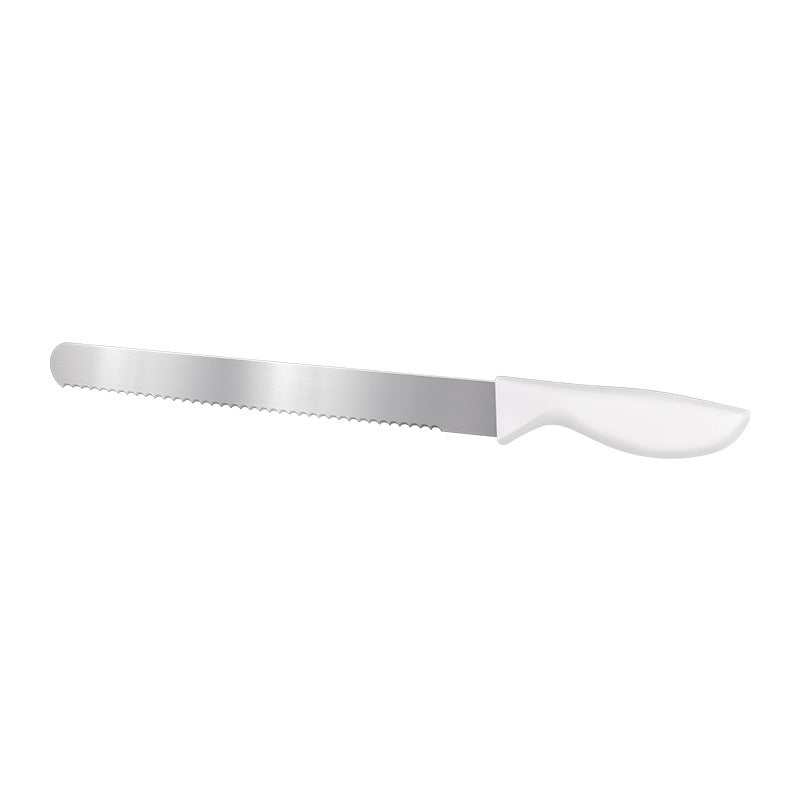 10" Straight Bread Knife, White PP Handle - Chefcoca