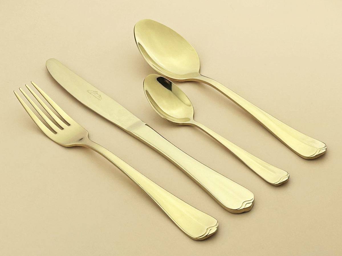 Sub-equip, 438-01,Gold Heavy Lafayette Tea Spoon, 18/8 Heavy Weight, 12 pcs - Chefcoca