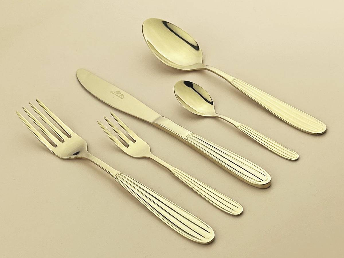 Sub-equip,184-01, Regency Tea Spoon, 18/0 Medium Weight, Gold, 12pcs - Chefcoca