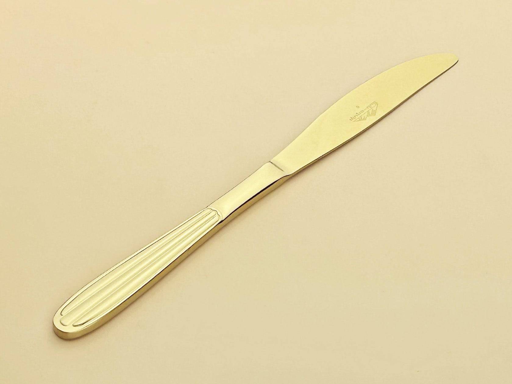Sub-equip,184-08, Regency Dinner Knife, 18/0 Medium Weight, Gold, 12pcs - Chefcoca
