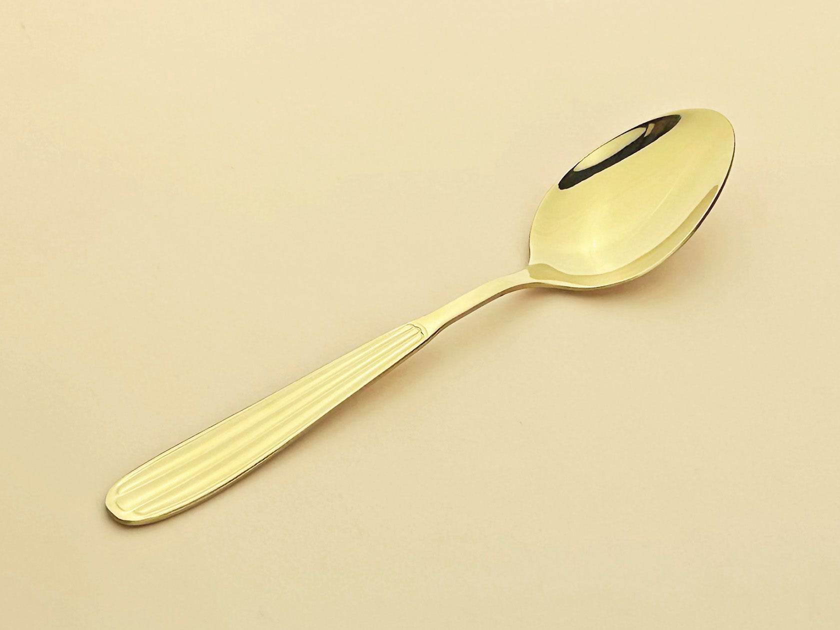 Sub-equip,184-03, Regency Dinner Spoon, 18/0 Medium Weight, Gold, 12pcs - Chefcoca