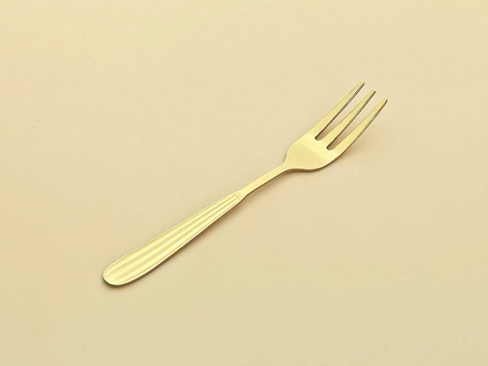Sub-equip,184-06, Regency Desert Fork,18/0 Medium Weight, Gold, 12pcs - Chefcoca