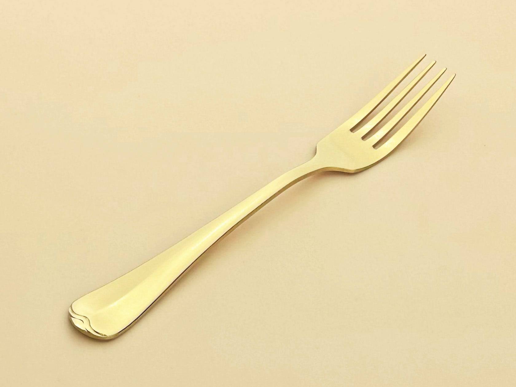 Sub-equip, 438-05,Gold Heavy Lafayette Dinner fork, 18/8 Heavy Weight, 12 pcs - Chefcoca