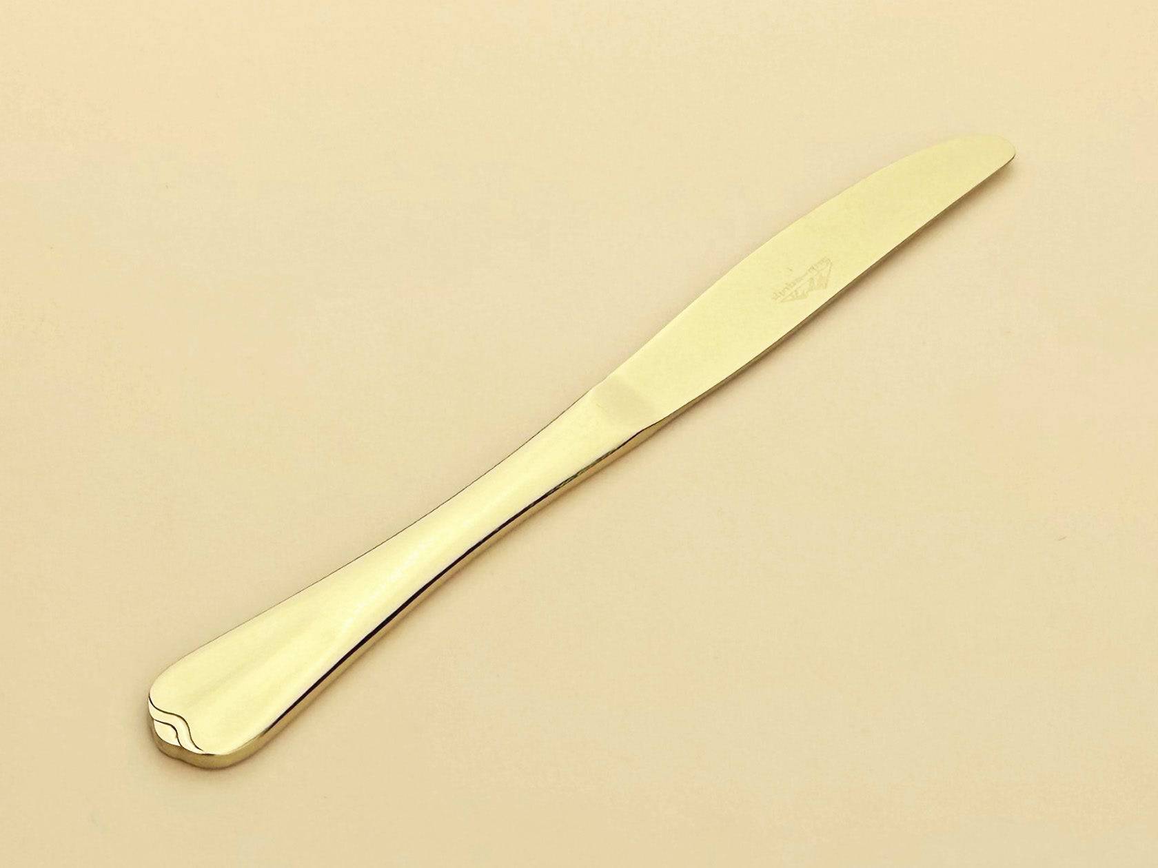 Sub-equip, 438-08,Gold Heavy Lafayette Dinner Knife, 18/8 Heavy Weight, 12 pcs - Chefcoca