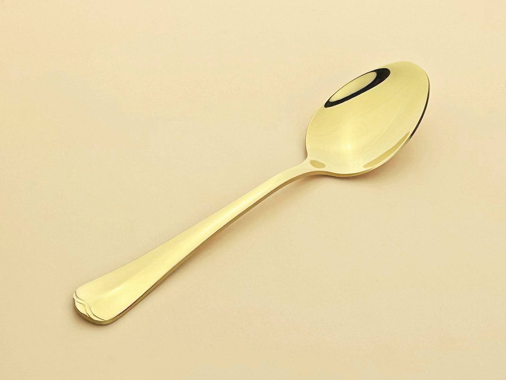 Sub-equip, 438-03,Gold Heavy Lafayette Dinner Spoon, 18/8 Heavy Weight, 12 pcs - Chefcoca