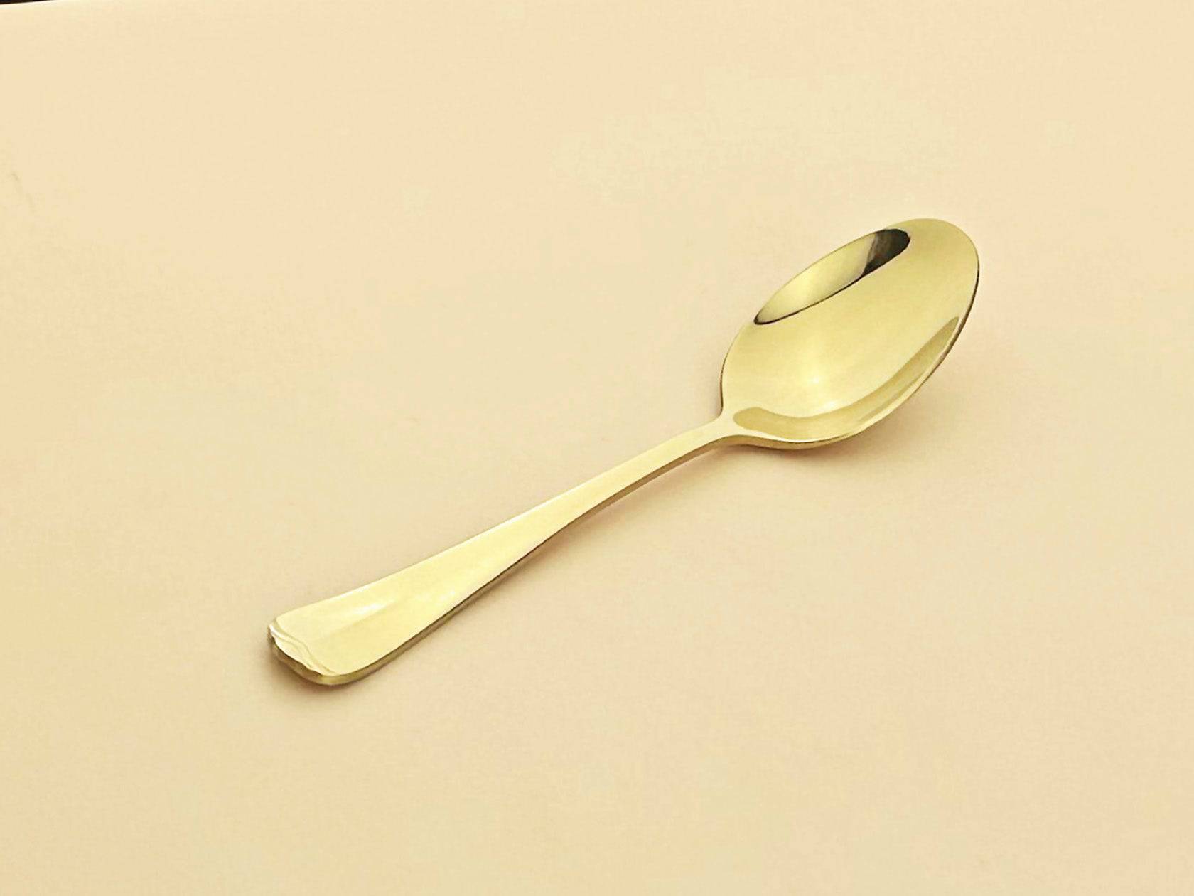 Sub-equip, 438-01,Gold Heavy Lafayette Tea Spoon, 18/8 Heavy Weight, 12 pcs - Chefcoca