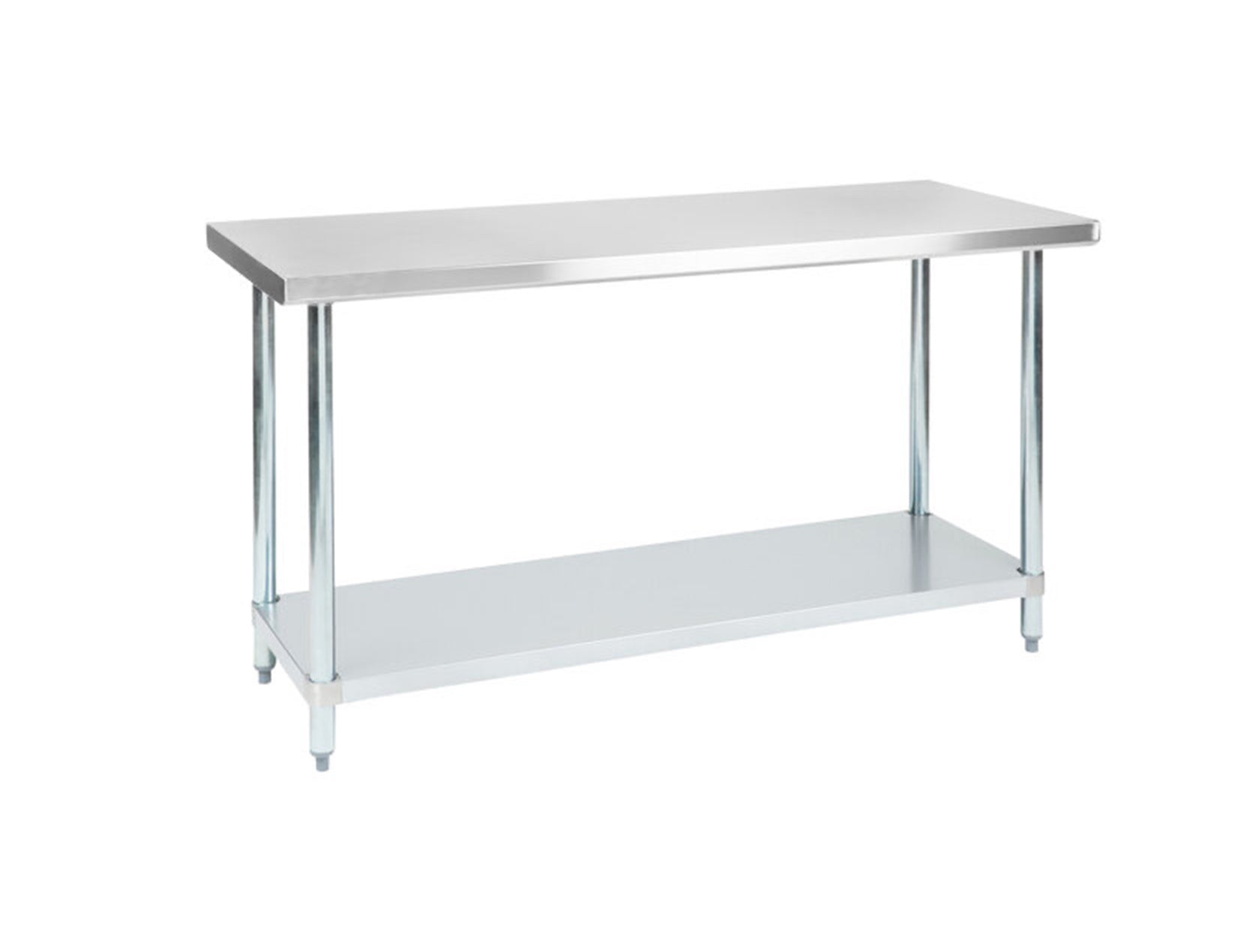 24" x 60" 14-Gauge 430 Stainless Steel Commercial Work Table with Galvanized Legs and Undershelf - Chefcoca