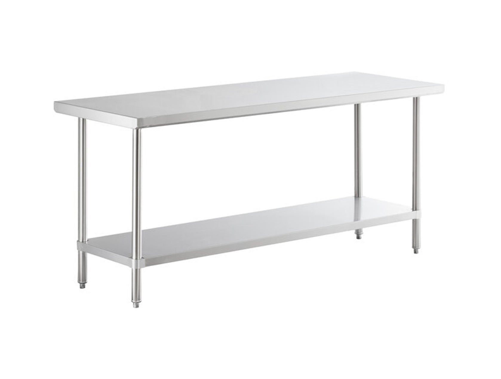 24" x 72" 14-Gauge 430 Stainless Steel Commercial Work Table with Galvanized Legs and Undershelf - Chefcoca