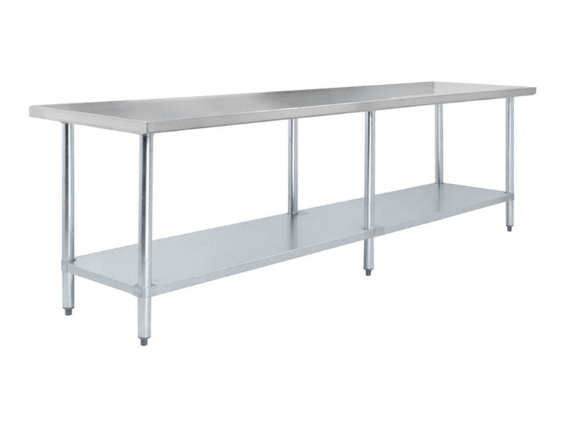 24" x 96" 16 Gauge 430 Stainless Steel Work Table with Undershelf