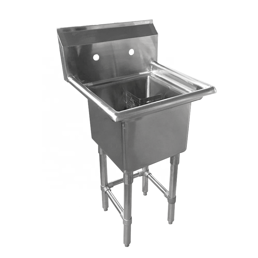 Metal 304, 16 Gauge 304 Stainless Steel One Compartment Sink, commercial (15" x 15") - Chefcoca