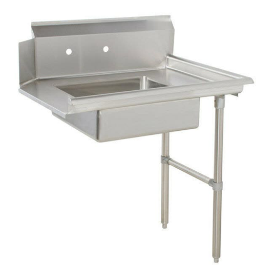 36" Right Side18 Gauge 304 Stainless Steel Soiled Dish Table (30" x 36" x 44.8") - Chefcoca