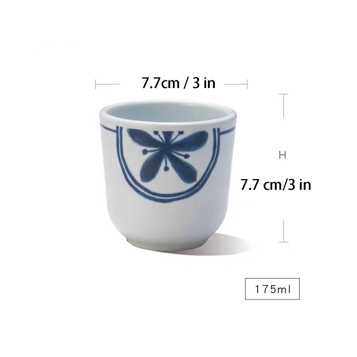 3"High Melamine Tea Cup with Blue Vine Pattern (Y-646BV) - Chefcoca