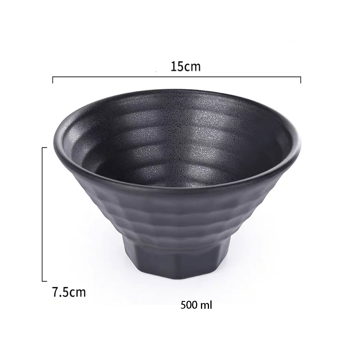 Matte Black Spiral Pattern Melamine Bowl (YG140045) - Chefcoca
