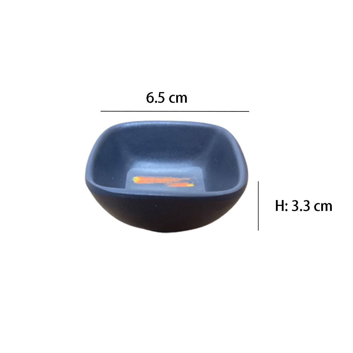 Melamine black square sauce dish with white & golden pattern (YG140143) - Chefcoca
