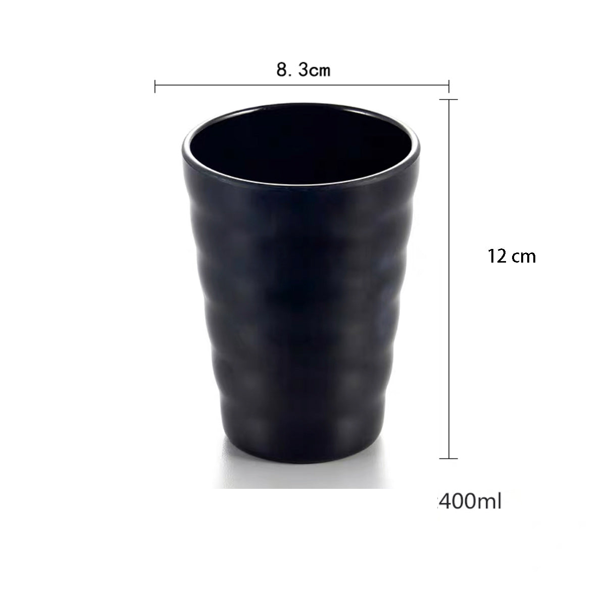 Black Melamine Ridges Tumbler (YG142044) - Chefcoca