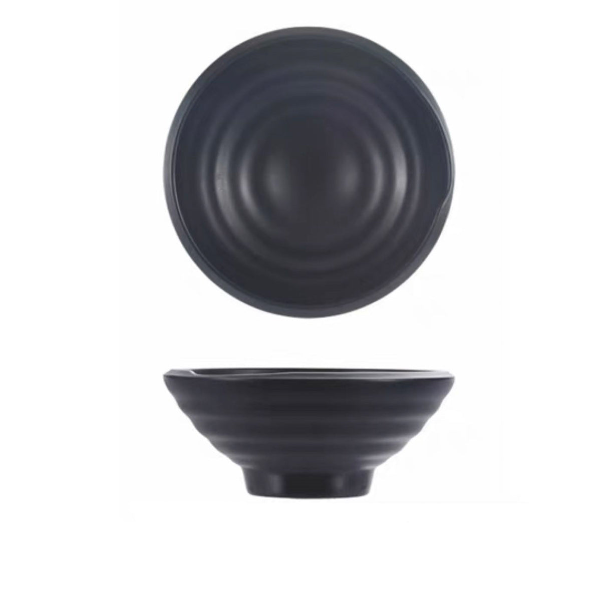 Matte Black Round Melamine Noodle Bowl (YG145001) - Chefcoca