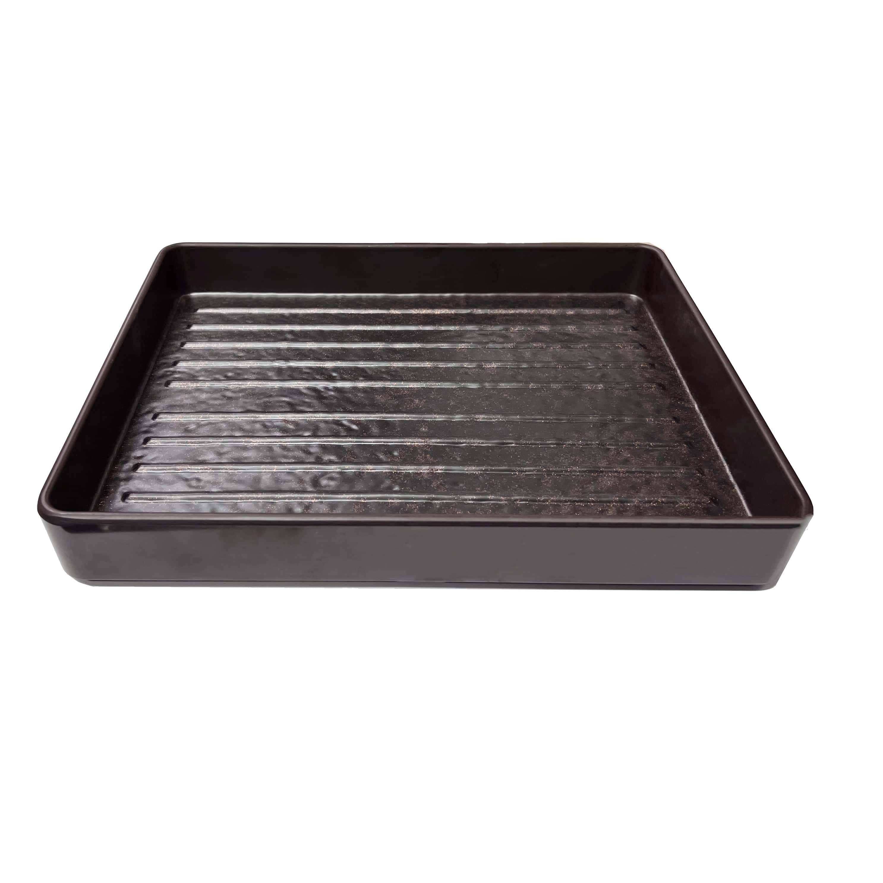 11 1/2"X9 1/4" Melamine Dark Brown Rectangular Plate with Golden Dots (YG150012DB) - Chefcoca