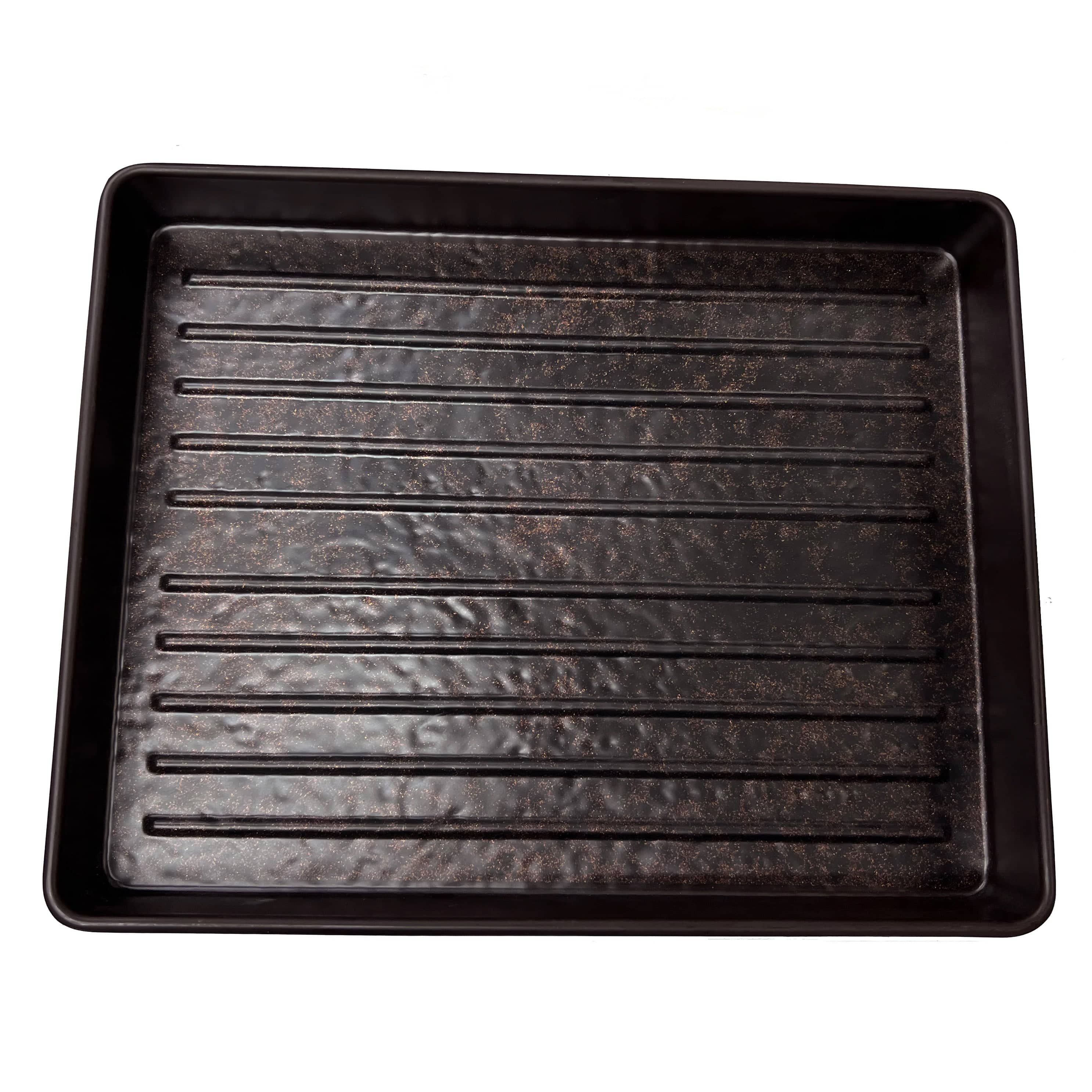 11 1/2"X9 1/4" Melamine Dark Brown Rectangular Plate with Golden Dots (YG150012DB) - Chefcoca