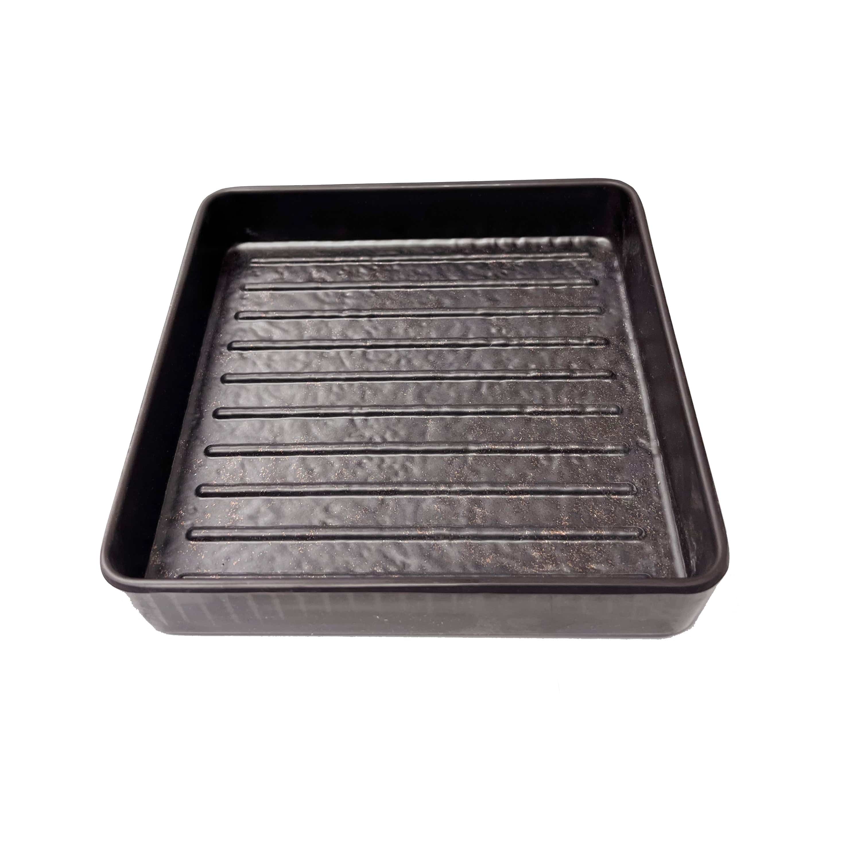 6 3/8" Melamine Dark Brown Square Plate with Golden Dots (YJXP-005) - Chefcoca