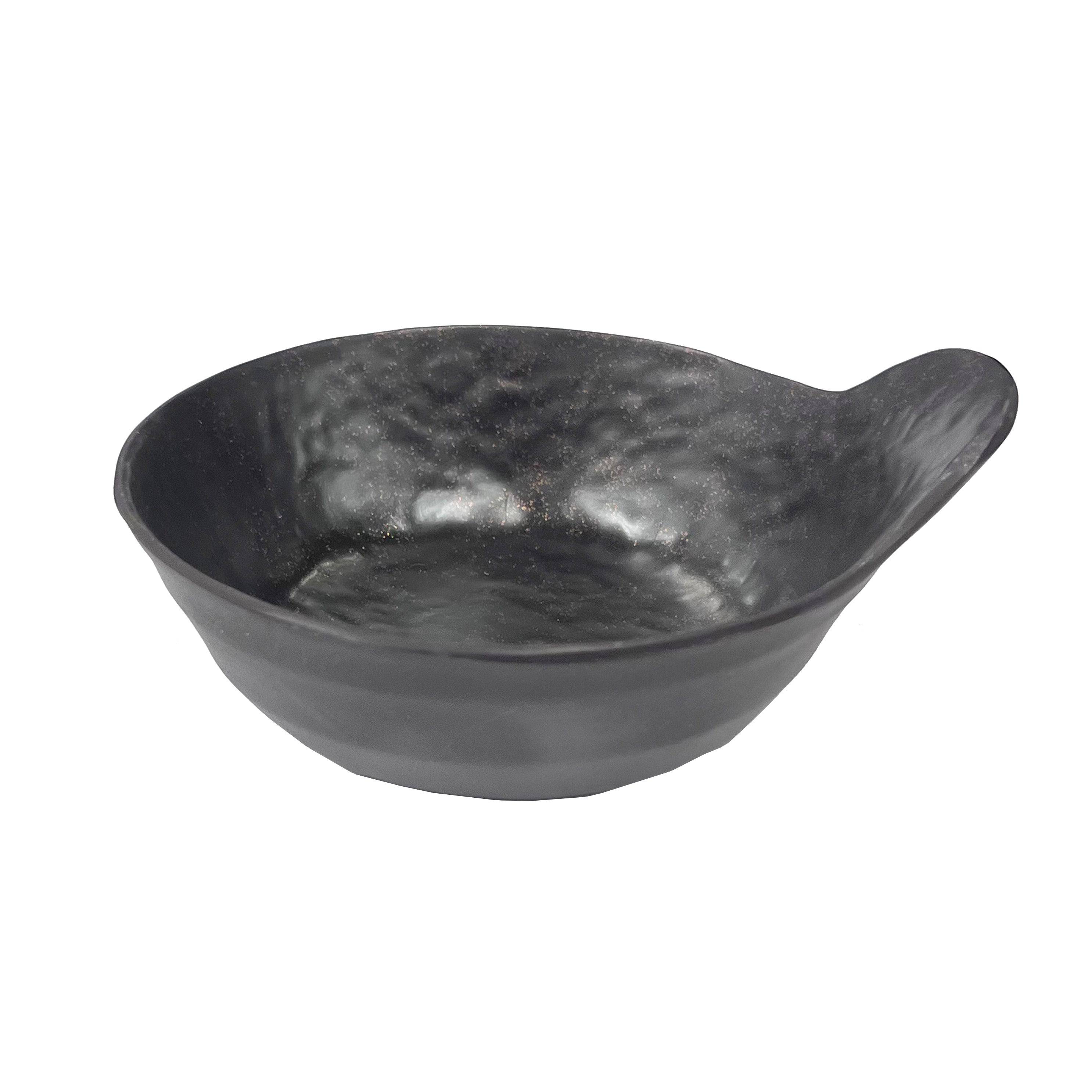 4.5" Dia Melamine Dark Brown Sauce Dish with Golden Dots (YJXP-030) - Chefcoca