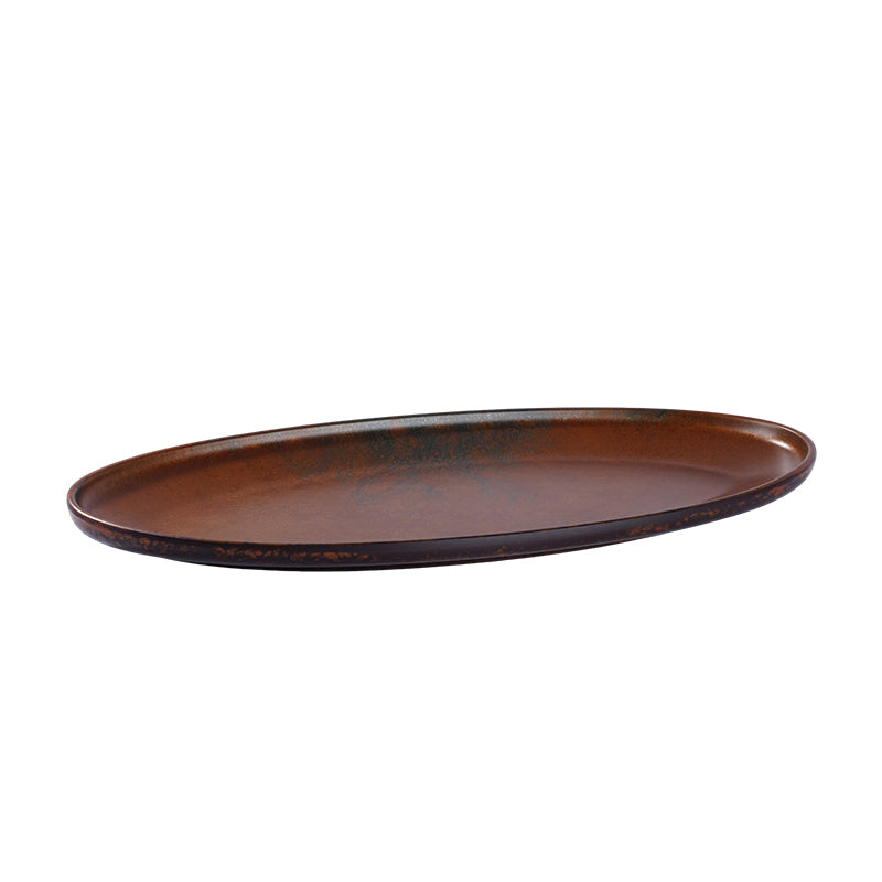 CHEFCO, YQ-007TC, 14.1" x 6.7" x1.1"H, Round Melamine Plate – Copper Finish