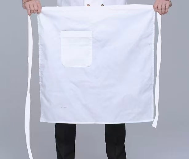 CHEFCO,WA-3228W,Bistro Apron, Half Length, White - Chefcoca