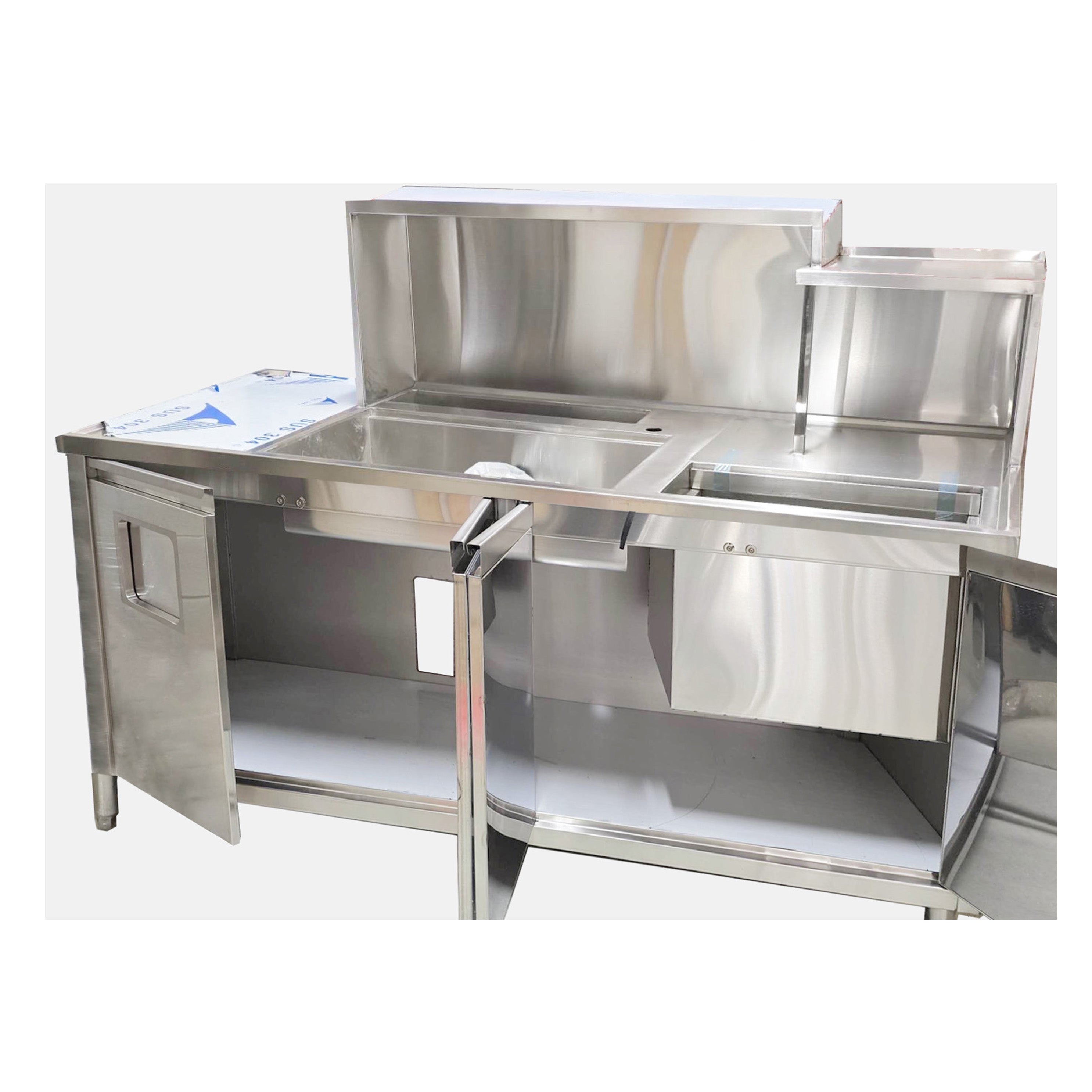 16-Gauge 304 Stainless Steel Bubble Tea Work Station, BTS-180-2 - Chefcoca