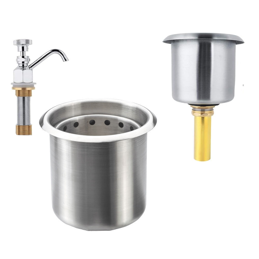 Stainless Steel Dipper Well Faucet, Dipper Well Faucet Sink, Kitchen Sink Faucet Stainless Steel&Brass Coffee Utensils for Washing Ice Cream Spoon Washing Coffee Spoon - Chefcoca