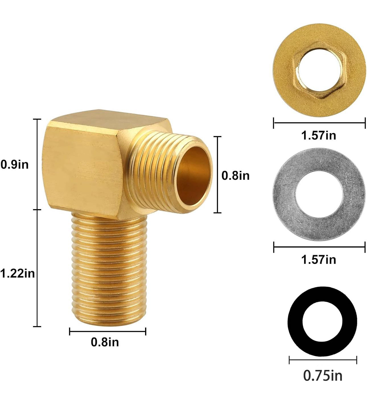 2 Piece Brass Wall Mounted Installation Kit, Connector Adapter for Commercial Basin Faucet, Backsplash Bracket Kit for Kitchen Sink/Commercial Faucet - Chefcoca