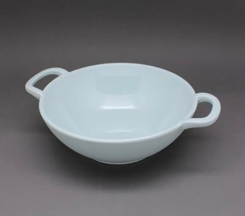 CHEFCO,WY0046-11, 8.5" Melamine Light Grey Round Bowl with Handle - Chefcoca