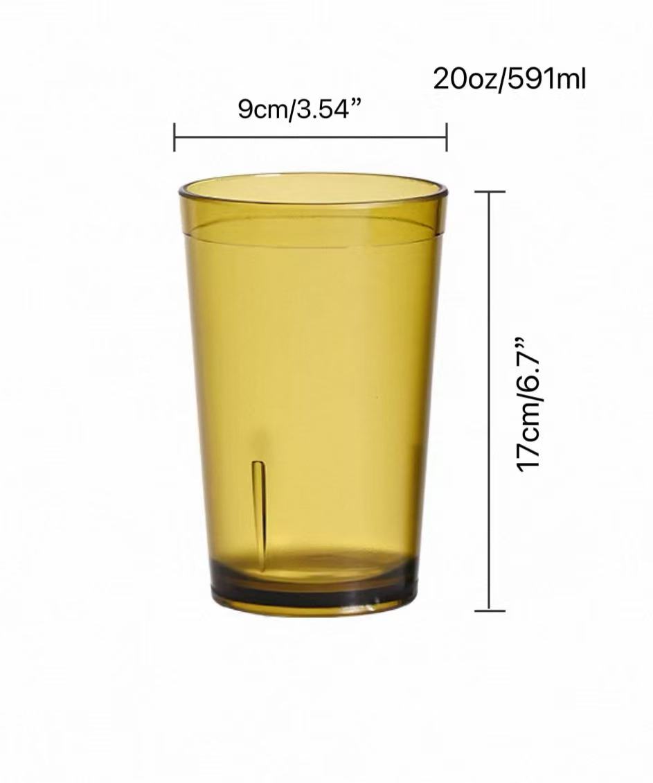 CHEFCO,JB-8870B, Polycarbonate Water Cup, Brown 20oz