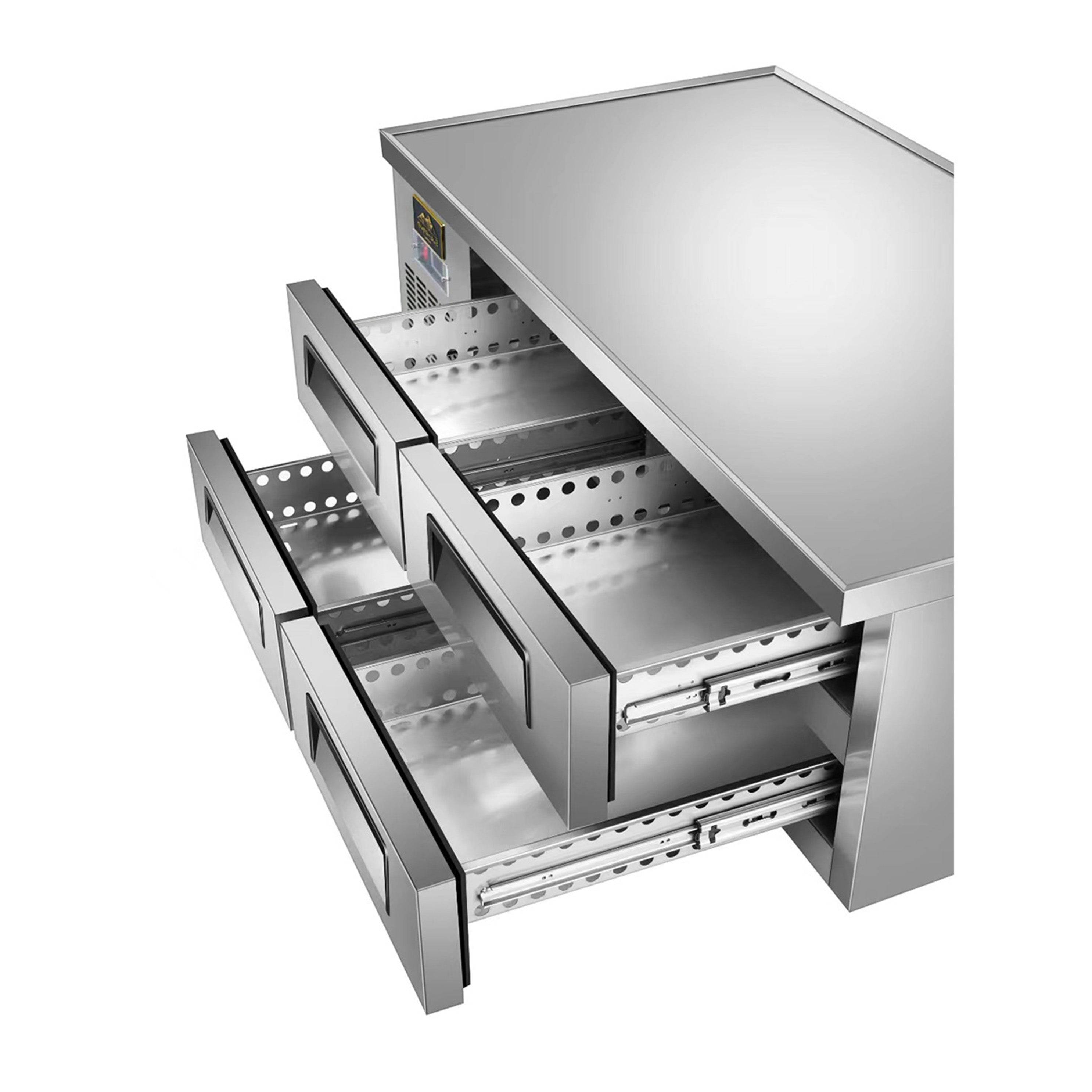 Sub-equip, 74" stainless steel Refrigerated Chef Base with 4 Drawers - Chefcoca