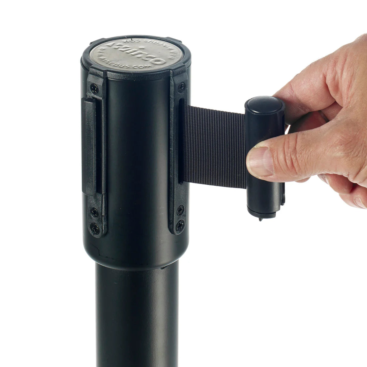 CGS-38K - Stanchion Post with Retractable Belt - Black - Chefcoca