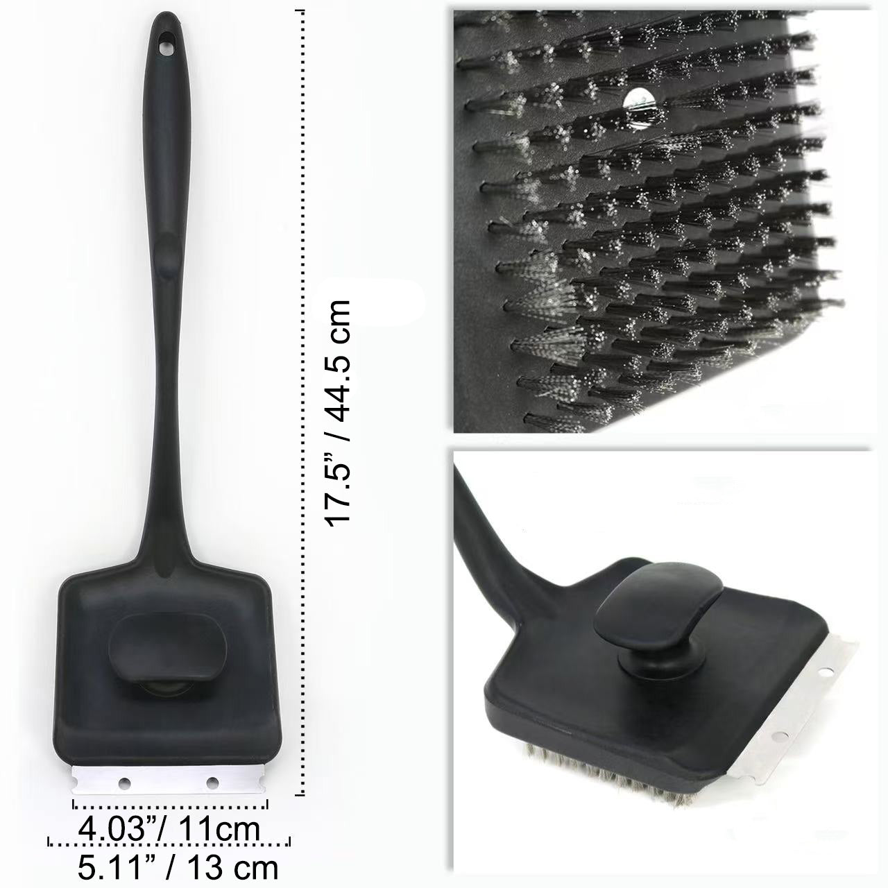 Chefco, 17.5" grill cleaning brush with scraper (BR-17K) - Chefcoca